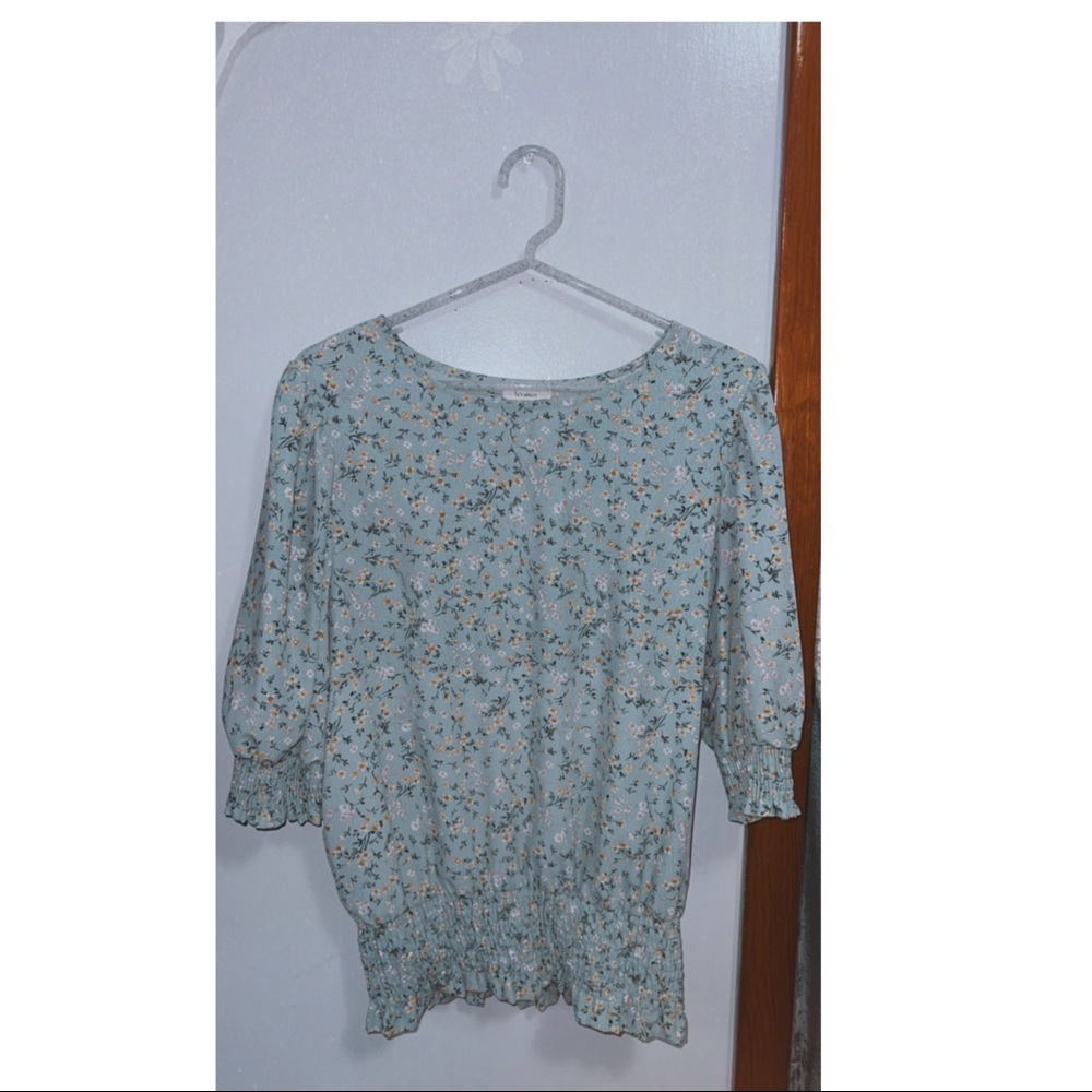 Blue Floral Blouse